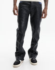 Purple Jeans Coated Flare Black