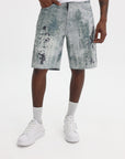 Purple Shorts Worn Camouflage Light Indigo-AL Capone Premium