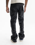 Purple Jeans Coated Flare Black