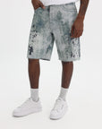 Purple Shorts Worn Camouflage Light Indigo-AL Capone Premium