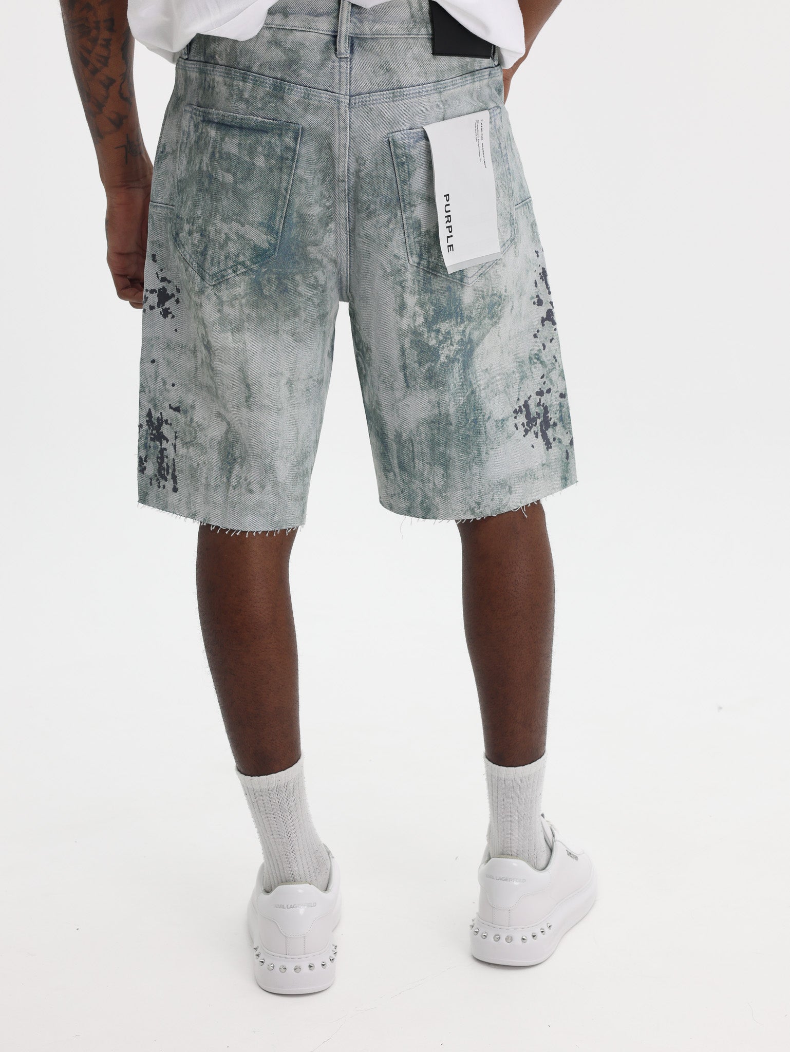 Purple Shorts Worn Camouflage Light Indigo-AL Capone Premium