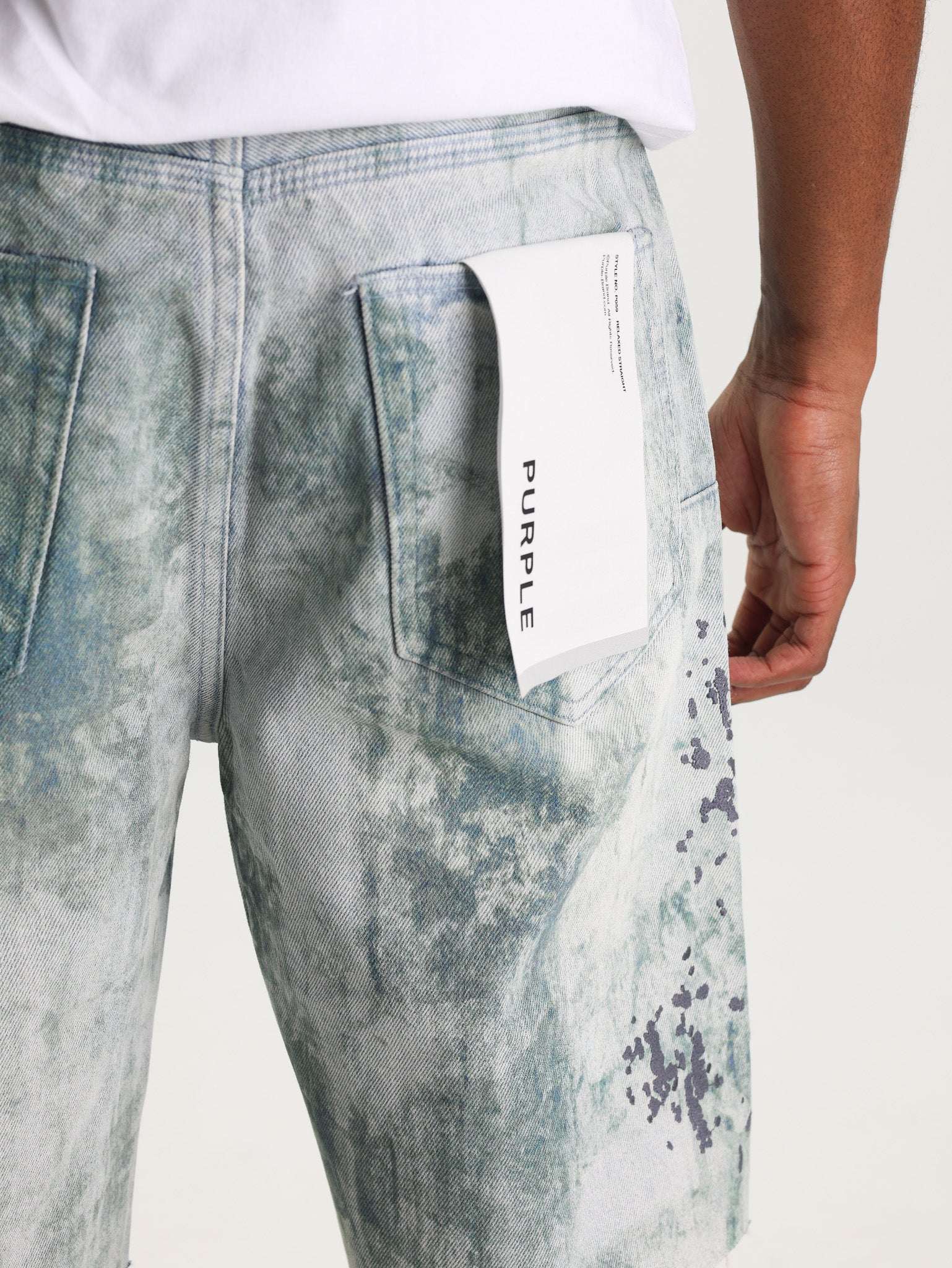 Purple Shorts Worn Camouflage Light Indigo-AL Capone Premium