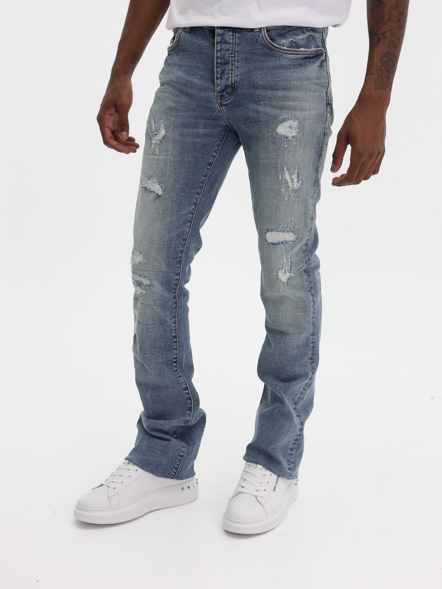 Purple Jeans Super Stack Flare Light Indigo-AL Capone Premium