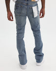 Purple Jeans Super Stack Flare Light Indigo