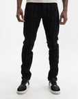 Purple Jeans Skinny Pinstripe Black