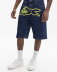 Ice Cream Denim Shorts Running Dog Indigo