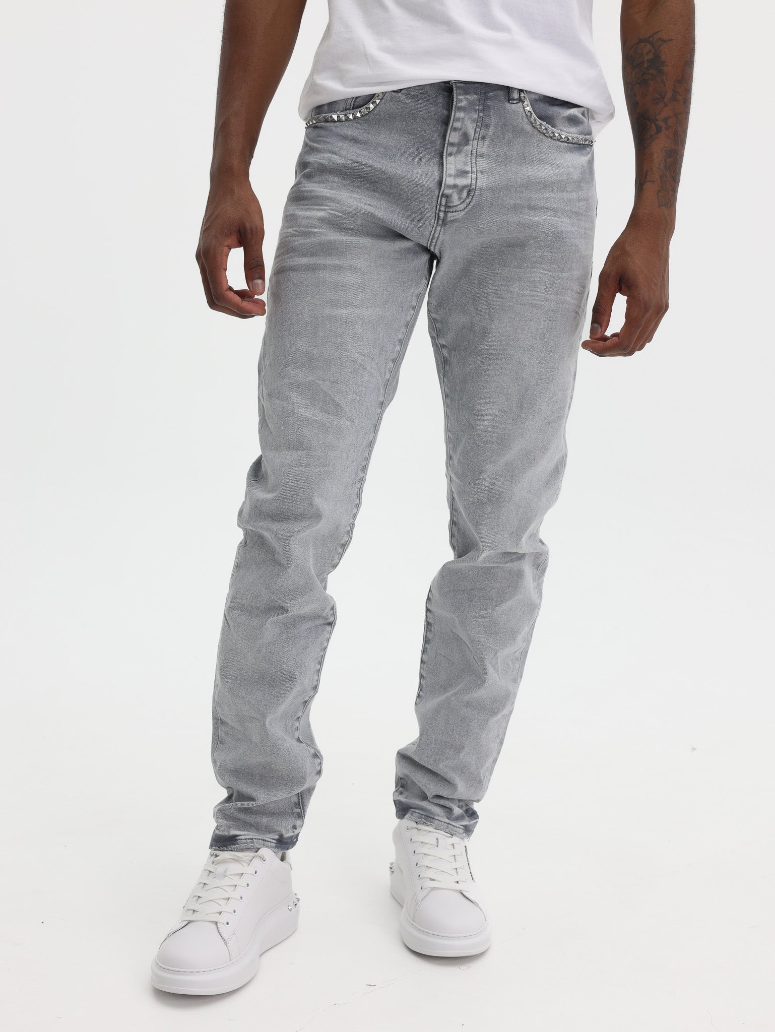 Purple Jeans Alloy Studs Overdyed Grey-AL Capone Premium