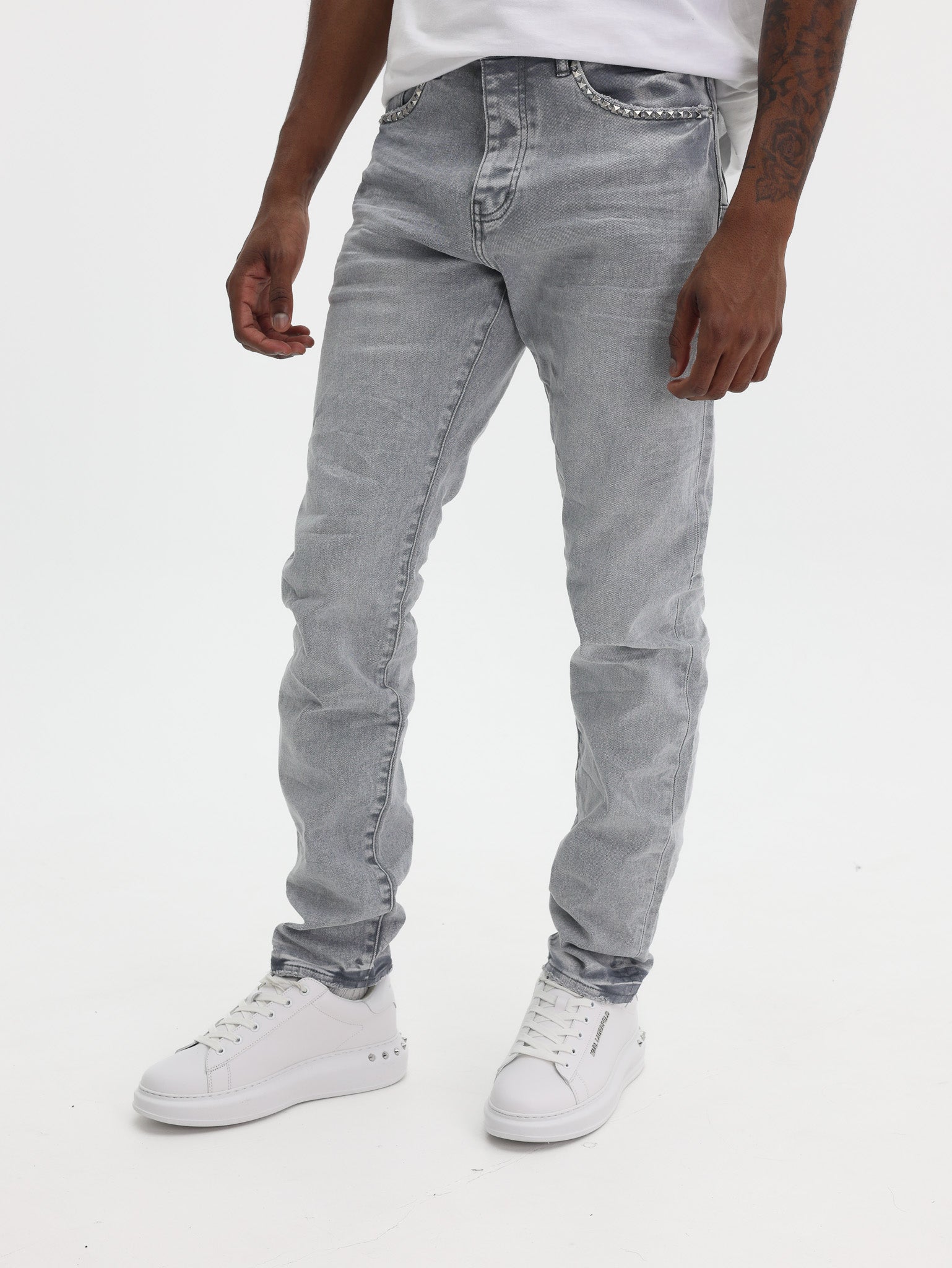 Purple Jeans Alloy Studs Overdyed Grey-AL Capone Premium