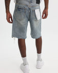 Purple Shorts Faros Rip Patch Light Indigo