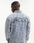 Ice Cream Jacket Repeat Print Denim Trucker Heavy Wash Blue
