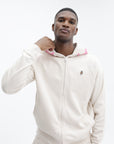 Ice Cream Hoodie Gradient Smiley Zip Through Ecru