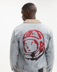 Billionaire Boys Club Denim Jacket Souvenir Cord Collar Trucker Light Wash Blue