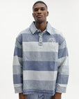 Billionaire Boys Club Shirt Script Denim Long Sleeve Rugby Light Wash Blue