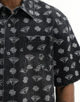 Billionaire Boys Club Denim Shirt Diamonds & Dollars Oversized Ss Black