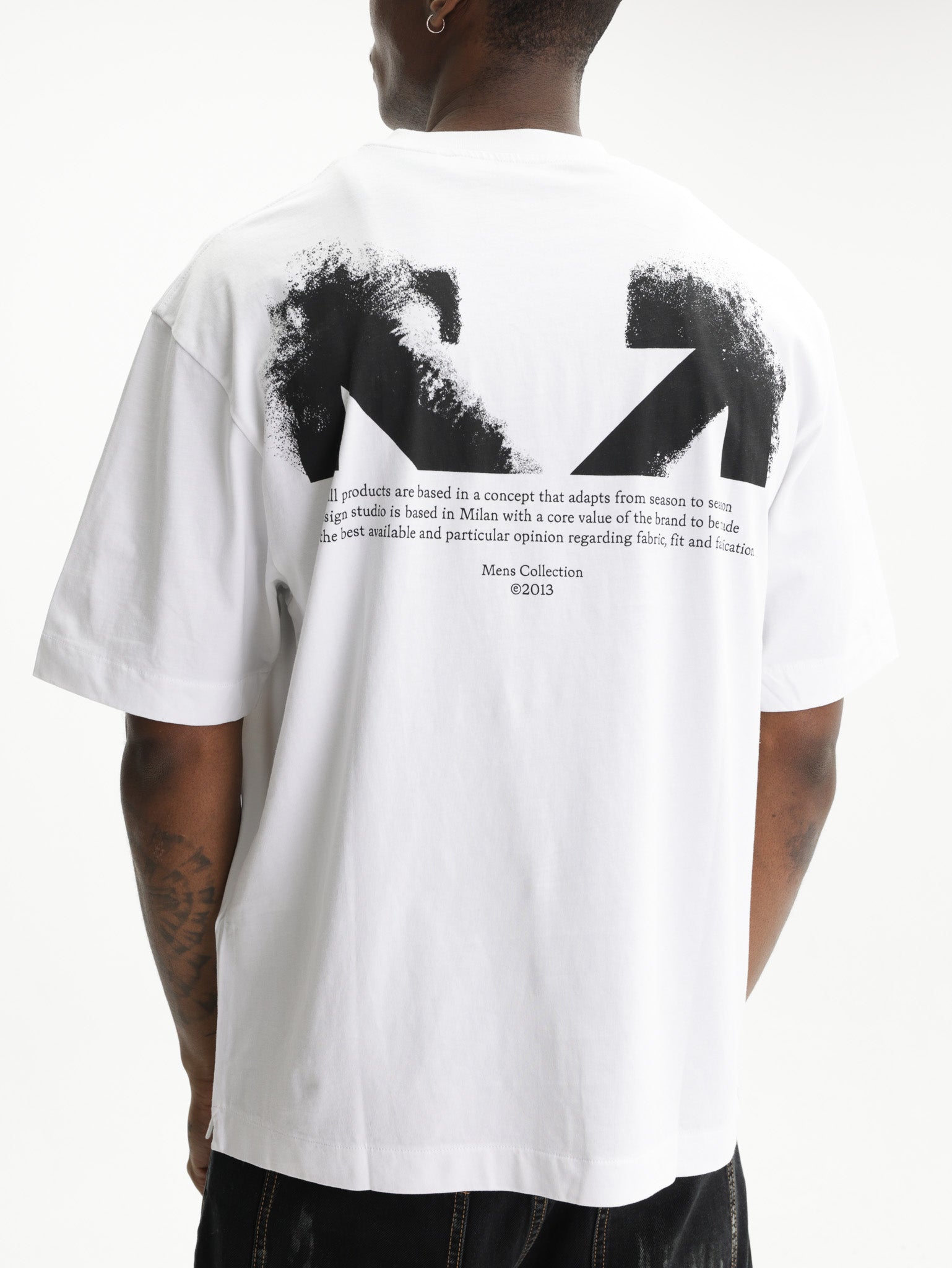 Off - White T-Shirt Half Arrows SS Skate White - AL Capone Premium