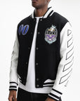 Off - White Jacket Jewels Leather Black