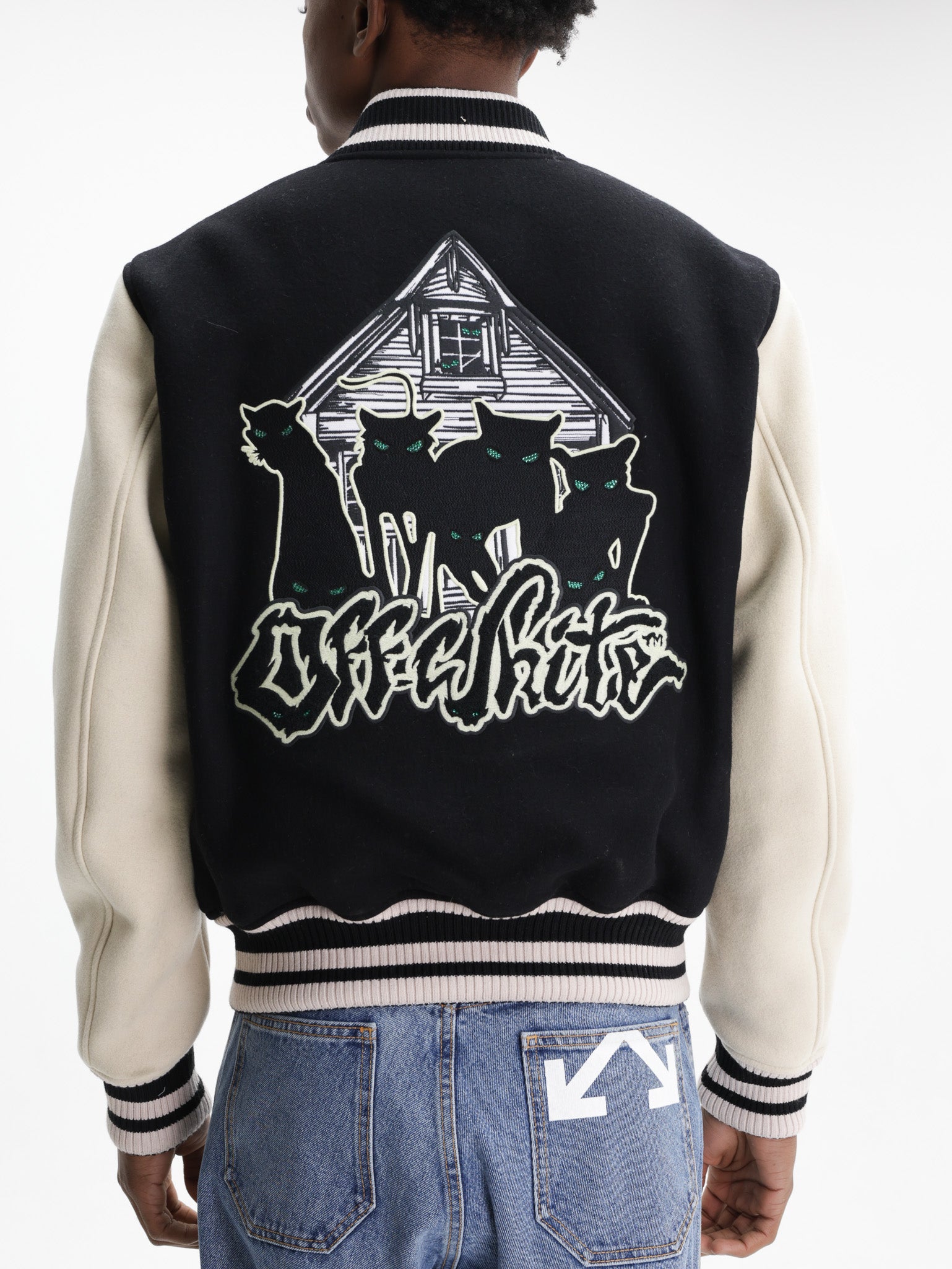 Off - White Jacket Panthers Varsity Black - AL Capone Premium