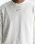 Off - White T-Shirt Diag Outline Knit Cream