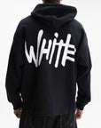 Off - White Hoodie Shared Spray Logo Black