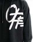 Off - White Hoodie Shared Spray Logo Black