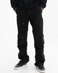Off - White Pants Multi Pockets Relax Black