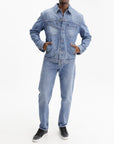 Off - White Jeans Half Arrow Darted Medium Wash