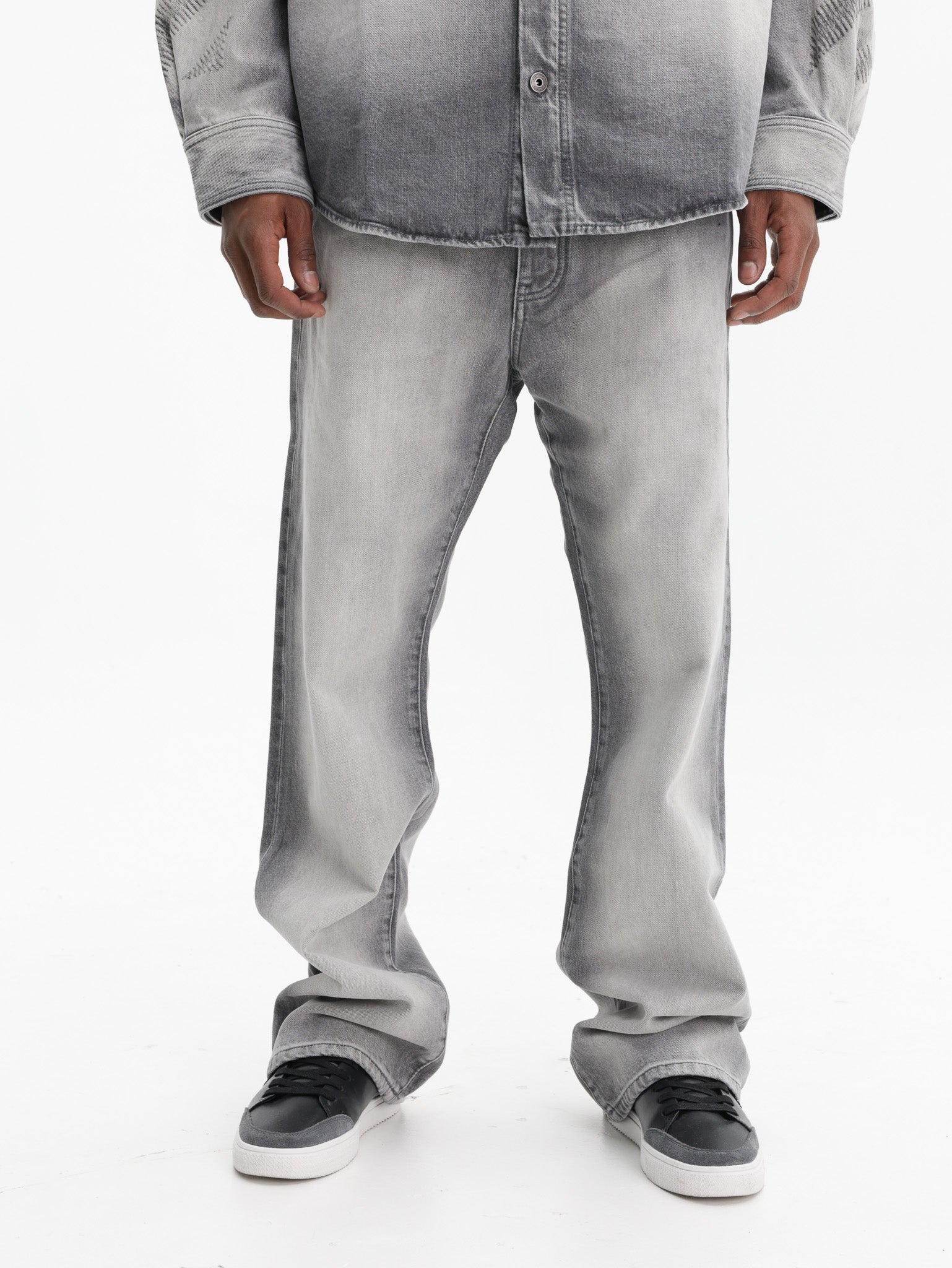 Off - White Jeans Diag Slim Relaxed Grey - AL Capone Premium