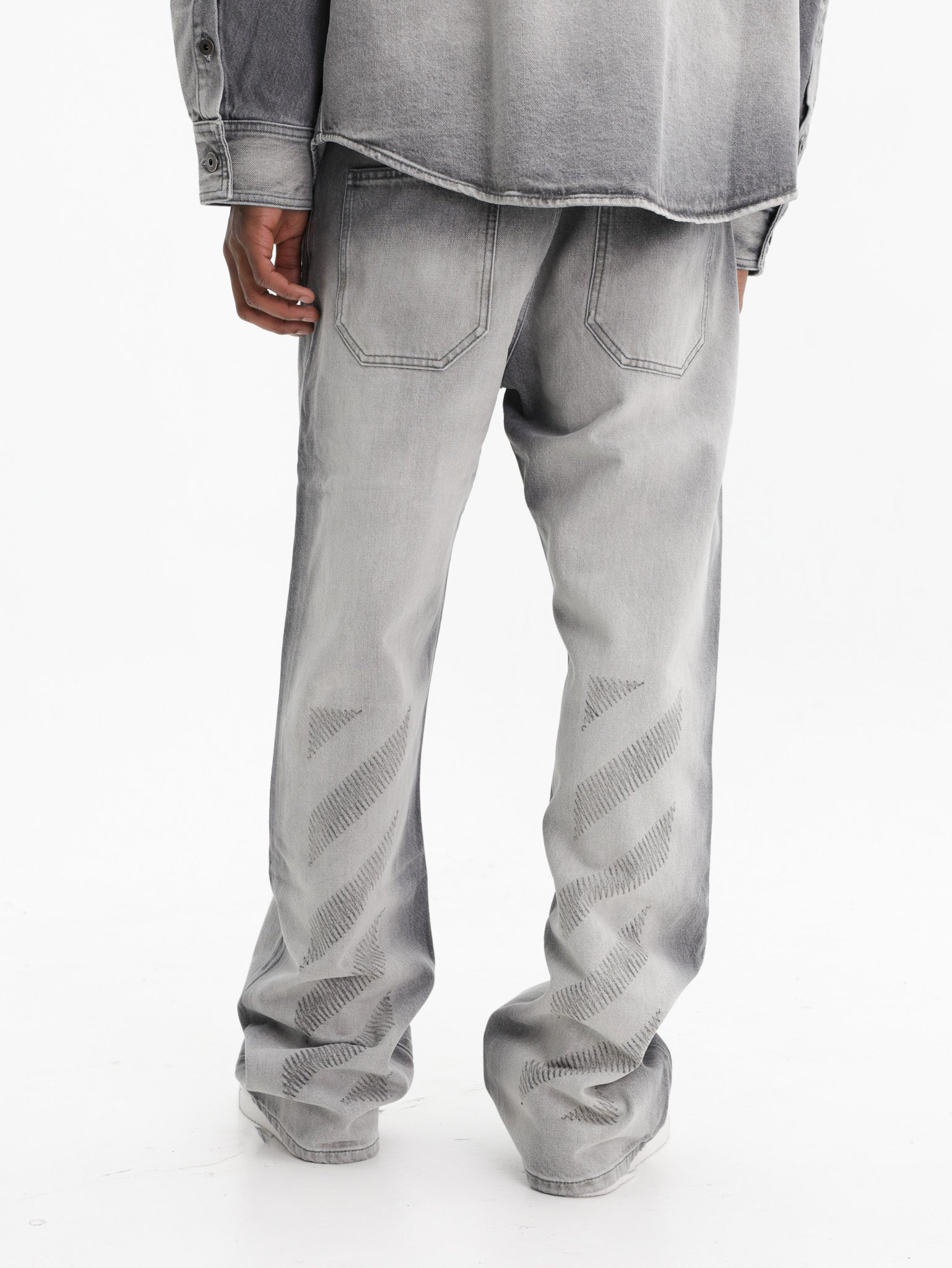 Off - White Jeans Diag Slim Relaxed Grey - AL Capone Premium