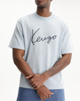 Kenzo T-Shirt Signature Embroidery Blue
