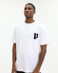 Purple T-Shirt Textured Jersey Ss Tee White