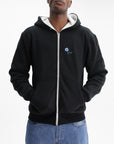 Kenzo Hoodie Blue Tulip Zip Up Black