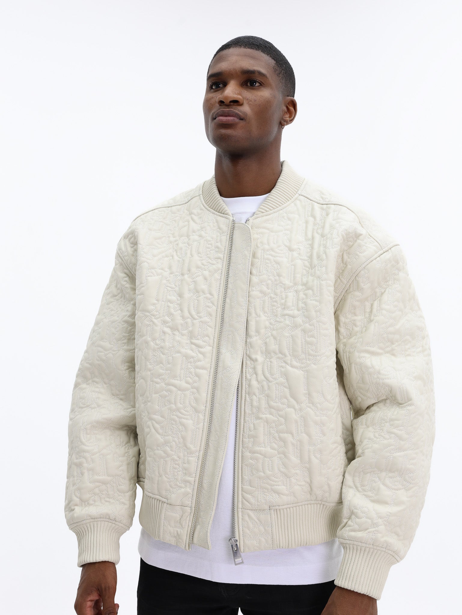 Purple Jacket Leather Oversized Bomber Off White - AL Capone Premium