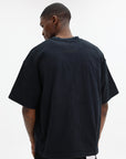 Purple T-Shirt Textured Jersey Padded Tee Black