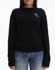 Kenzo Sweater White Logo Print Black