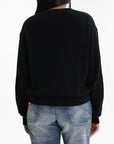 Kenzo Sweater White Logo Print Black