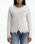 Kenzo Cardigan Loose Threads End Grey