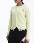 Kenzo Cardigan Loose Threads End Yellow