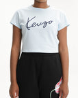 Kenzo T-Shirt Signature Emb Light Blue