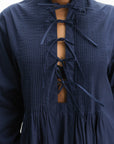 Kenzo Dress Long Sleeve Poplin Blue/Black