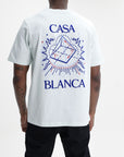 Casablanca Celestial Pyramid Flock Printed Classic T-Shirt Blue
