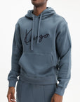 Kenzo Hoodie Signature Embroid Blue
