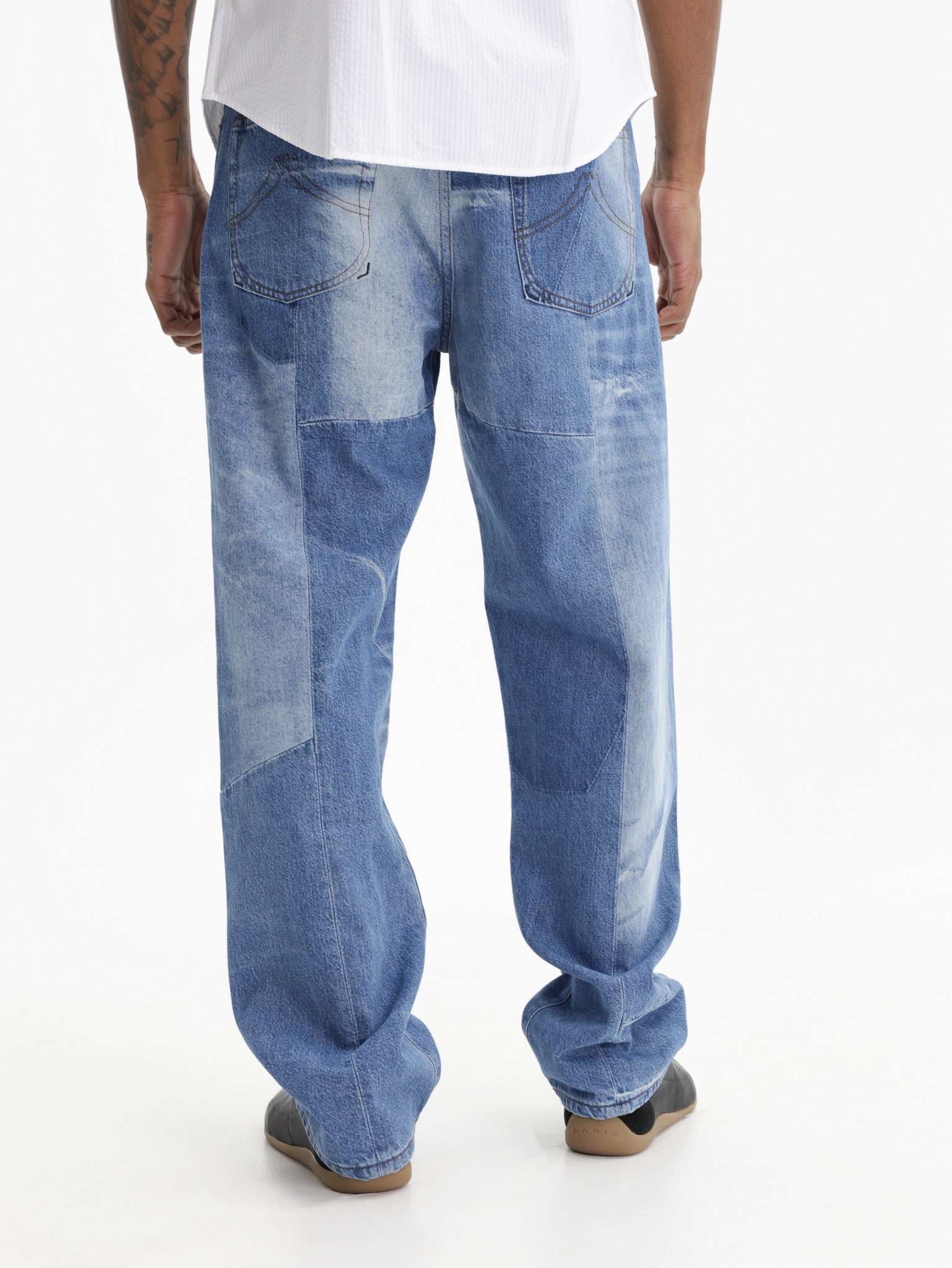 Kenzo Pants Bleached Blue Stone Denim - AL Capone Premium