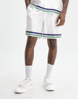 Casablanca Hotel Emblem Silk Shorts White