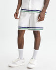Casablanca Hotel Emblem Silk Shorts White