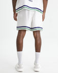 Casablanca Hotel Emblem Silk Shorts White
