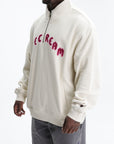 Ice Cream Half Zip Logo Sweater White