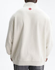 Ice Cream Half Zip Logo Sweater White