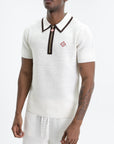Casablanca Waffle Stitch Golfer White