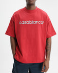 Casablanca Reflective Logo Oversized T-Shirt Red