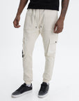 Capone Cargo Sweatpants Double Sided Pockets Beige